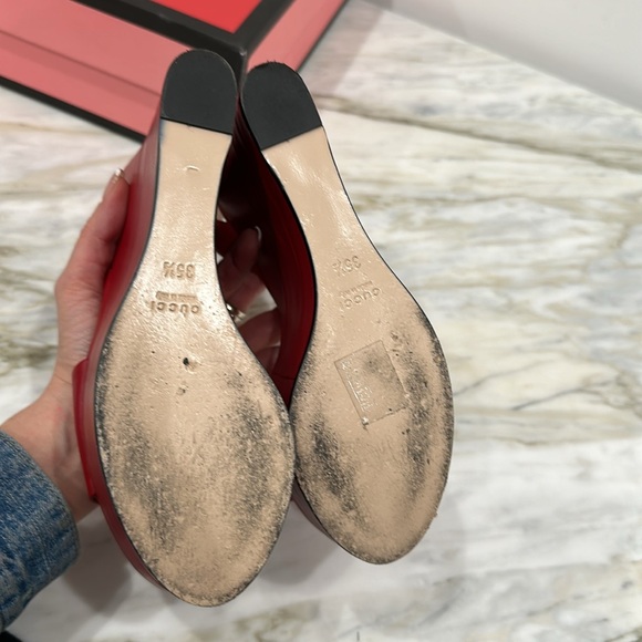 GUCCI NAPPA CHARLOTTE HIBISCUS RED 35.5 5.5 - Picture 7 of 10